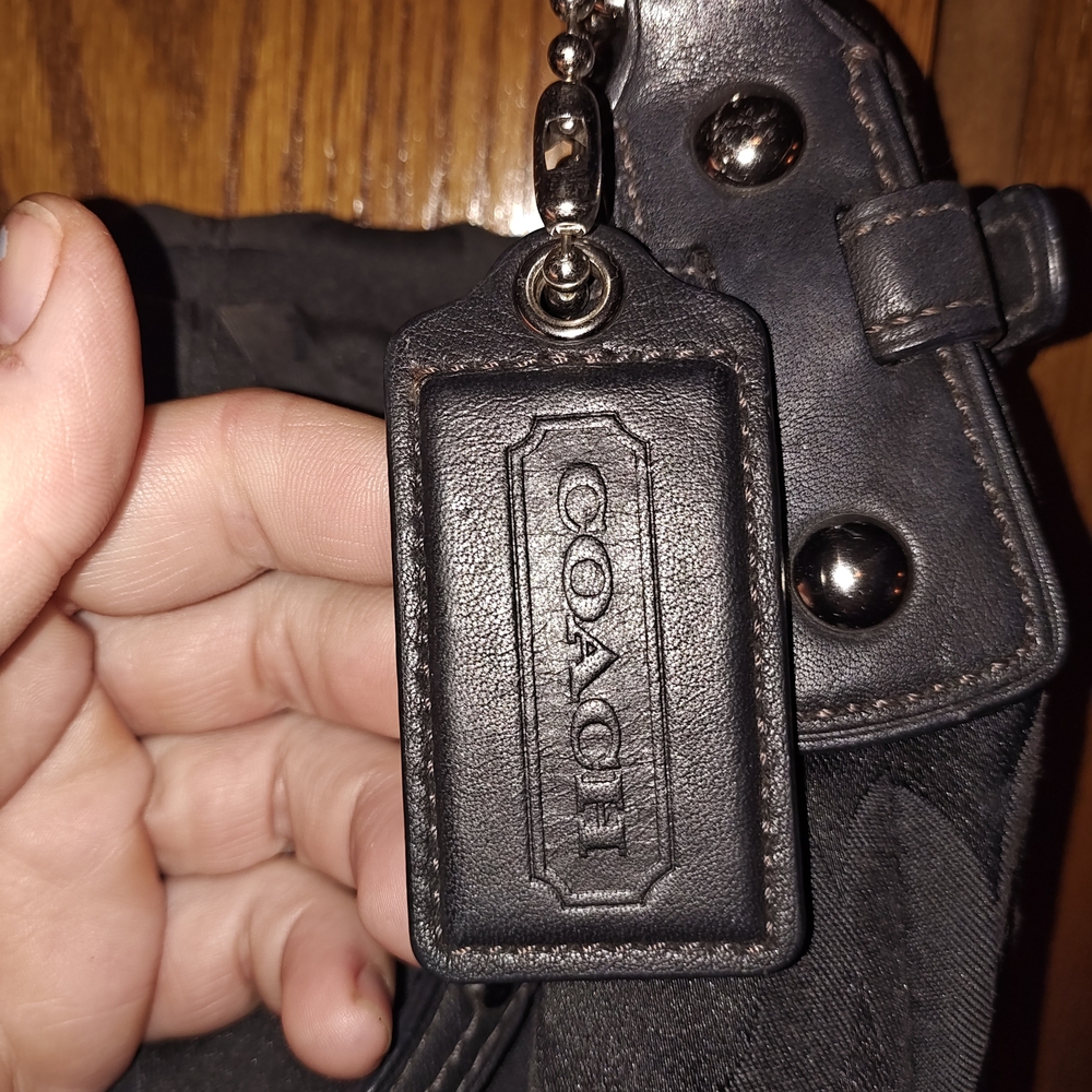 Coach Black Signature C Nylon Shoulder Bag - Picture 3 of 5